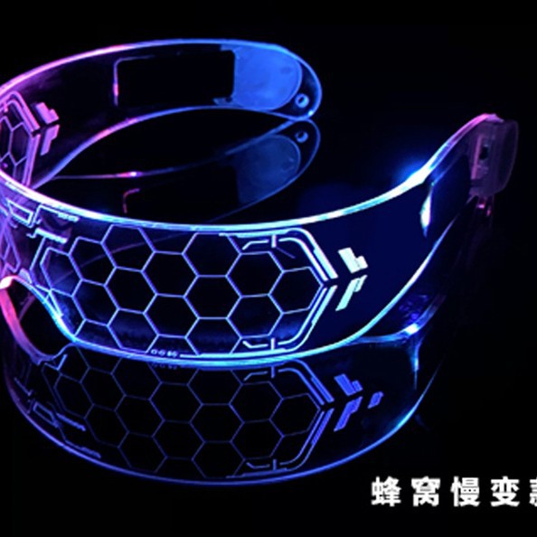 Gafas luminosas LED coloridas transfronterizas, barra de fiesta, festival de música, gafas de tecnología, gafas de ciencia ficción, Navidad