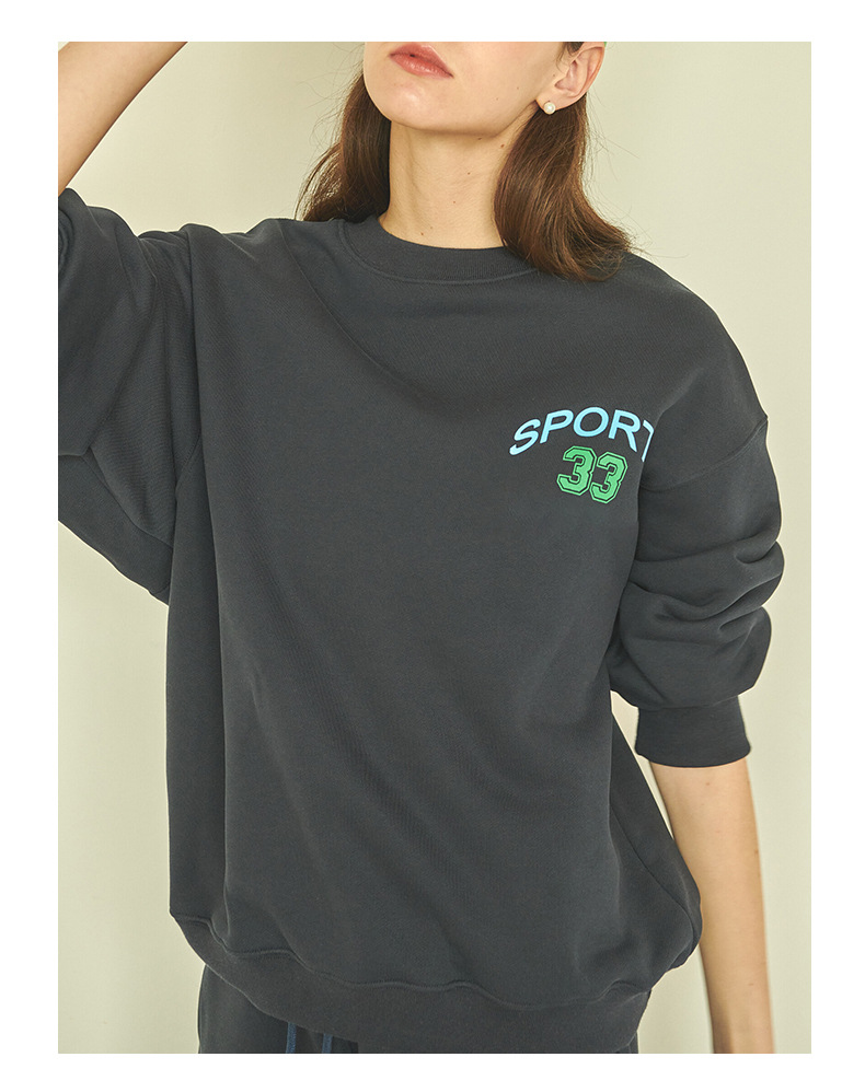 [Clearance Sale] 2025 Autumn Casual Sportswear Two-Piece Set: Printed Long-Sleeve Crew Neck Sweatshirt And Shorts_ecoleips.com