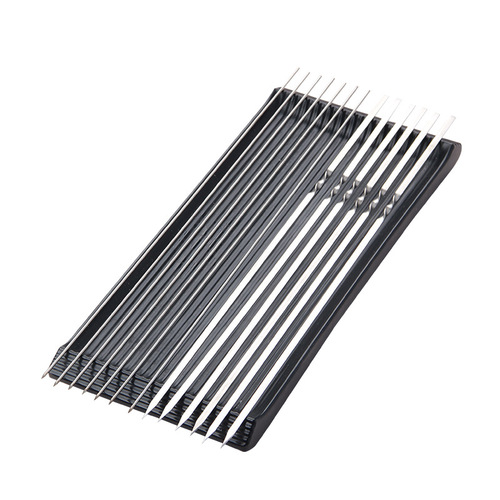 Stainless steel barbecue skewers barbecue fork flat skewers round skewers barbecue needle hook flat skewers outdoor barbecue skewers steel drill skewers