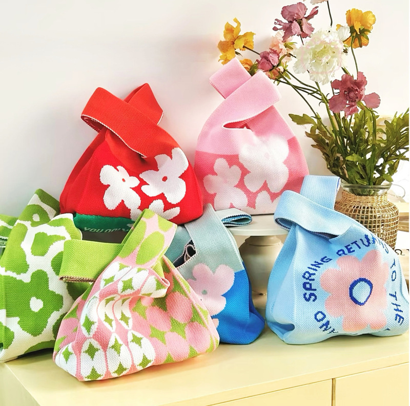 Birthday Party Lightweight Practical Needlework Snack Bag Mini Knitted Bag Wedding Candy Bag Baby's 100-Day Celebration Full Moon Banquet Handbag