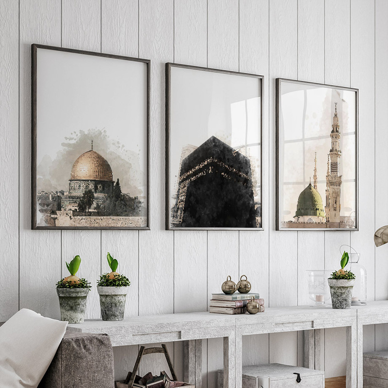 Watercolor Tianfang Mosque Canvas Painting Living Room Decoration Wall Art Prints Home Pictures Watercolor Tianfang Mosque Canvas Painting Living Room Decoration Wall Art Prints Home Pictures