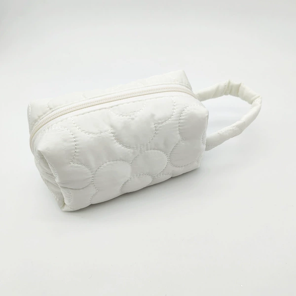 White, polyester, flowered