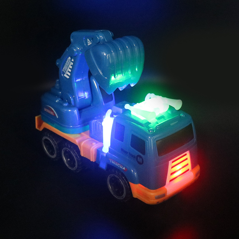 Nuevo eléctrico universal excavadora juguete giratorio música luz excavadora modelo de simulación ingeniería vehículo puesto