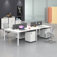 オフィスデスクとチェアの組み合わせ シンプルモダン オフィススタッフ コンピューターデスク 4人用 4人用 6人用 オフィスデスク スタッフステーション