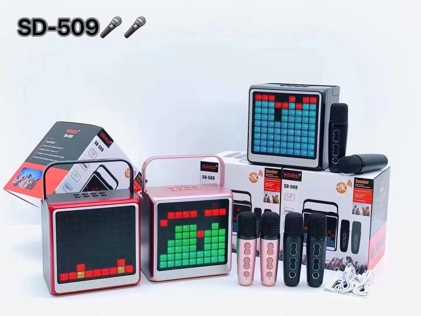 Bluetooth Karaoke Microphone Portable Wireless Outdoor Speaker_voghion.com
