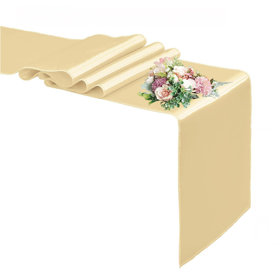 Venta caliente transfronteriza toalla de mesa de seda de satén de estilo europeo bandera de mesa con borde de bloqueo de alta densidad mesa de comedor decoración de fiesta de boda suministro de origen image 5