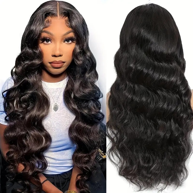 Xinqin front lace black long curly wig female fashion hot girl Big Wave African wig full head cover