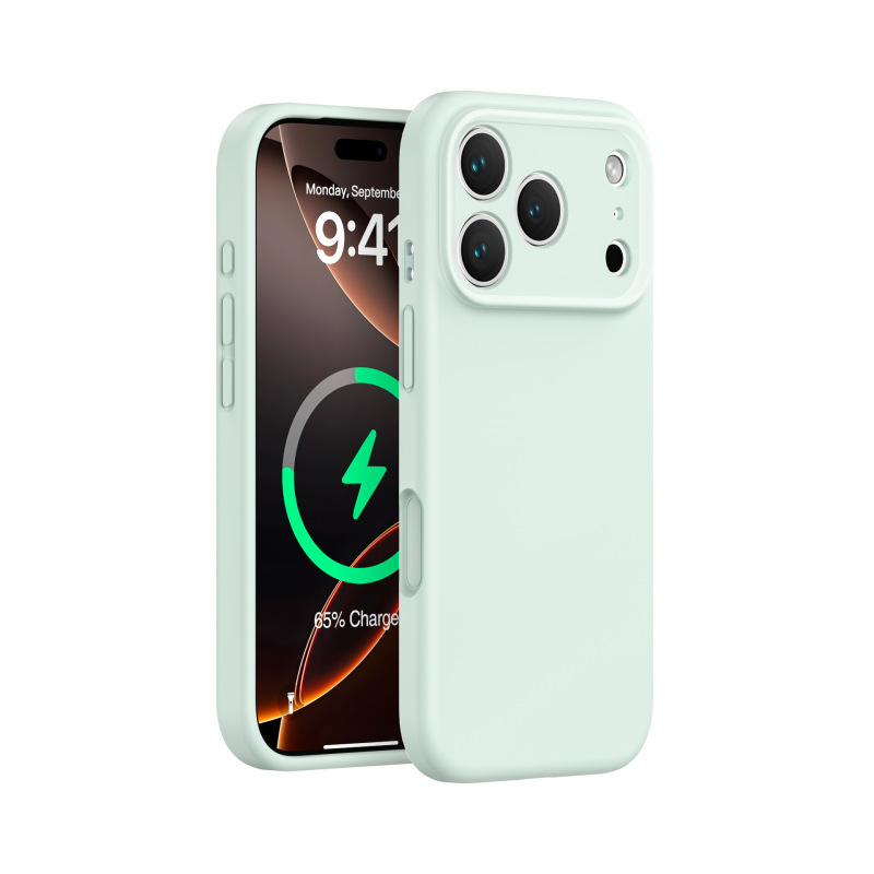 iPhone17ProMax対応 液体シリコン製 マグネット式スマホケース 全面保護 精密穴一体型ボタン付きスマホケース|undefined