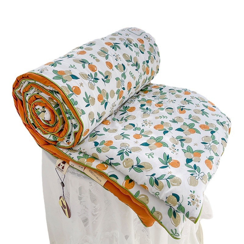 Edredón fresco de verano con fibra de soja, algodón orgánico, edredón de aire acondicionado fresco de verano, edredón central para niños, edredón de verano individual, edredón de regalo