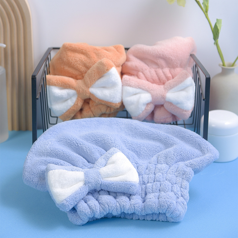 Gorro de secado de pelo de dibujos animados absorbente gorro de ducha de secado rápido ins estilo lindo arco cordón elástico adulto pañuelo en la cabeza al por mayor