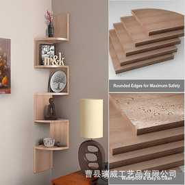 北欧客厅全实木桌面书架现代简约靠墙收纳架创意转角置物架