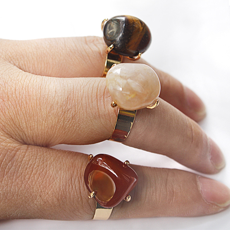Original Design Geometric Agate Plating Womenu0027S Open Ring