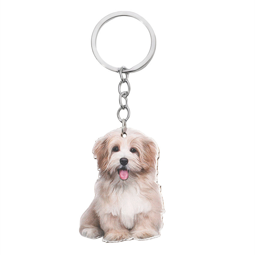 9g Weight Keychain Classification Daily Occasion Wood Material Dog Pattern Unisex Gender Cute Style Cute Dog Wood Unisex Keychain 4