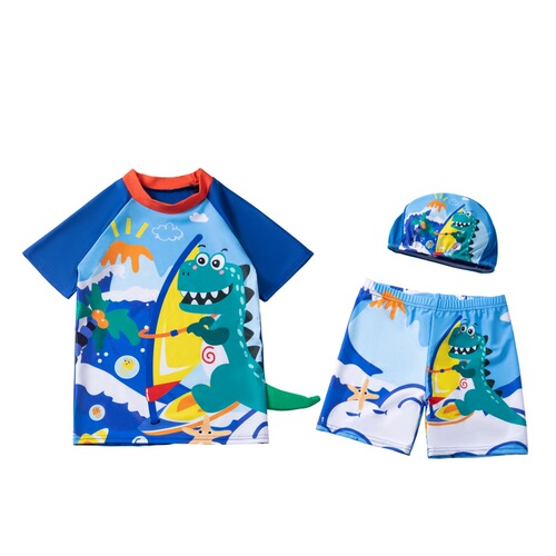 Children's Separate Swimwear for Boys, Short Sleeve Sun Protection Quick-Drying Swim Set, Baby Dive Suit, Surf Suit, Wholesale UPF