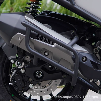 Motorcycle bumper Anti-Fall Guard Exhaust Bar Modification - matte-black-carbon-steel-exhaust-bar