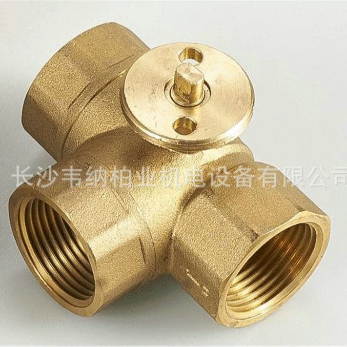 Электрический резьбовой шаровой кран для теплового насоса латунный с резьбой двухпроводной прямой и обратной микро-Электрический трехходовой шаровой кран