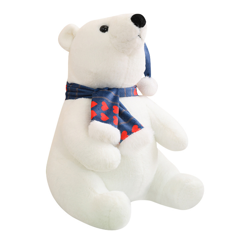 Adorable Navidad oso polar juguete muñeca marioneta muñeca de tela abrazar oso regalo infantil transfronterizo