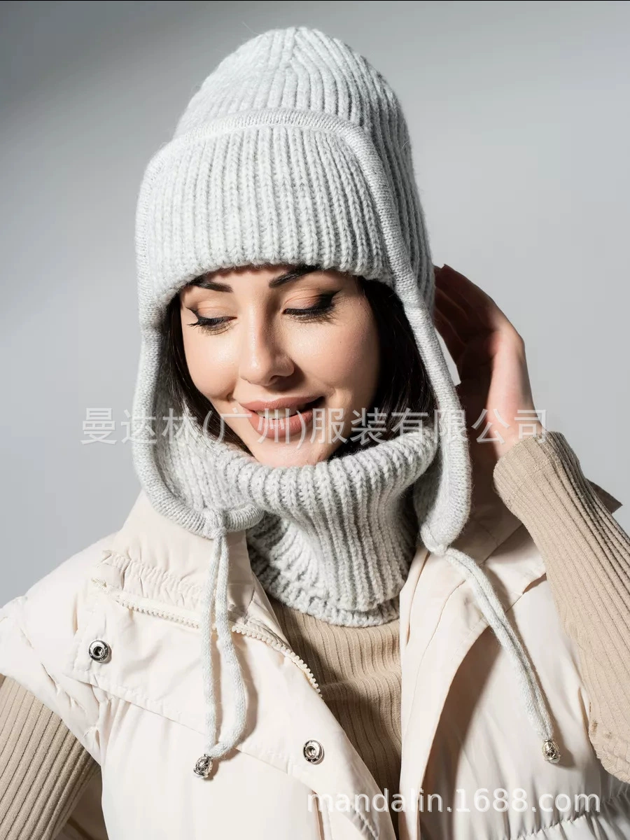 Комплект с флисом теплая knitted шапка со/scarf