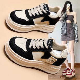 White Sneakers for Women 2024 Autumn and Winter New Style Flat Korean Version Versatile Casual Shoes Popular Style with Hidden Height Increase Women's Shoes