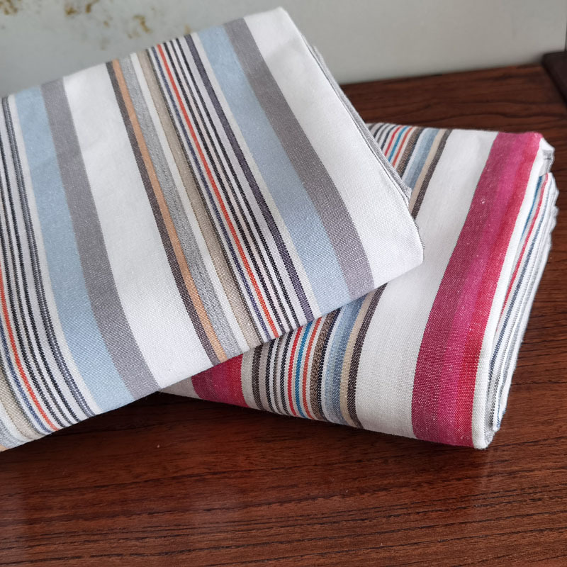 5ZV7 Wholesale Export: 32-Count Yarn, Pure Cotton, Classic Coarse Fabric – Single & Double Bed Sheets with Striped Design for Student Dorms