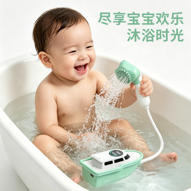 Cross-border new baby bath toys, children's swimming float, sailboat toy, electric shower toy, wholesale