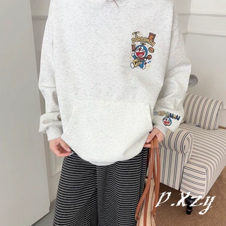 031秋季新款女式韩版休闲刺绣卡通连帽套头女士大码卫衣百搭潮