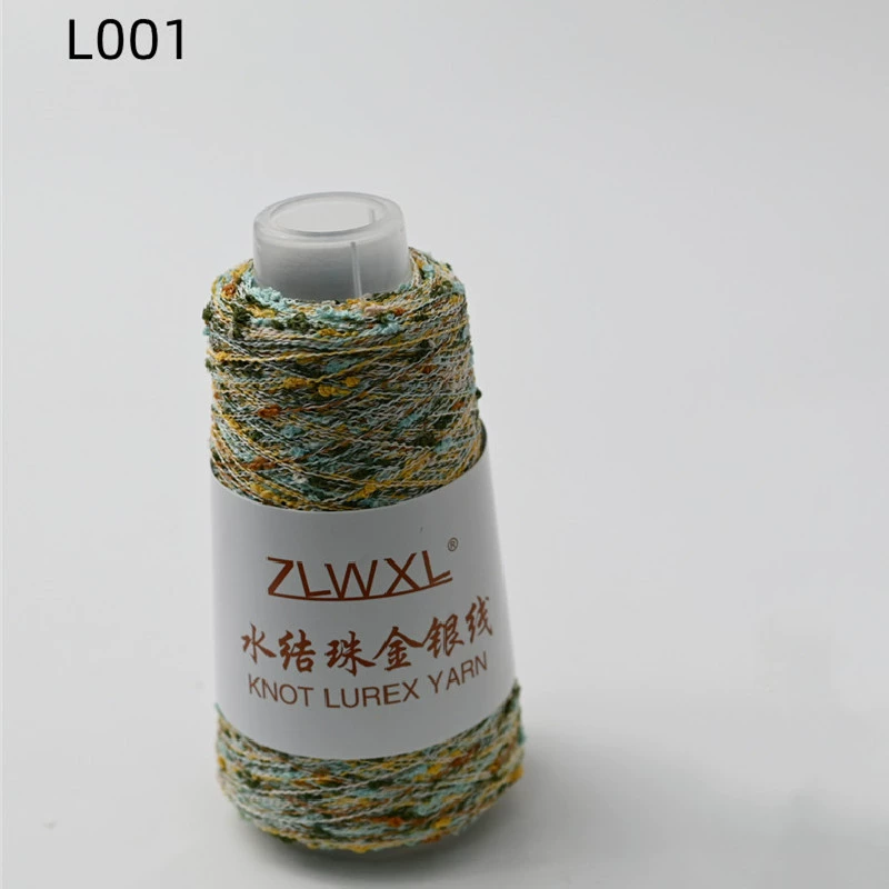Woven silk threads handmade, 50 gram, gold and silver