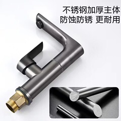 批發不鏽鋼洗面盆水龍頭冷熱兩用旋轉洗手盆臉盆家用轉動面盆龍頭