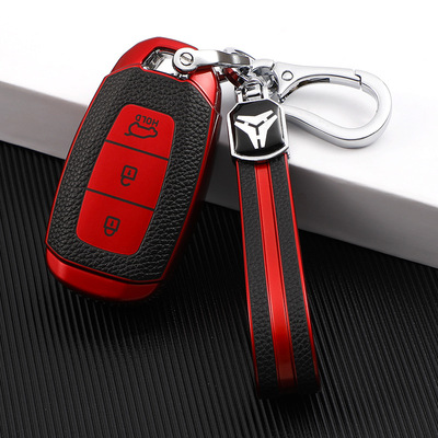 适用现代ix35菲斯塔钥匙套ix25包索纳塔10悦纳胜达壳扣昂希诺新款