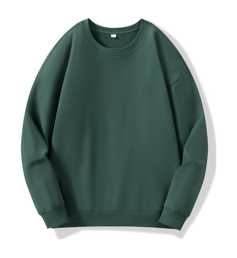 Camiseta de cuello redondo de algodón personalizada impresión LOGO manga larga pesada oversize suelta impresión de camisa cultural de tendencia nacional
