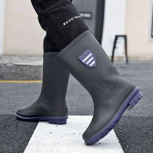 Water Shoes, Men's Waterproof Shoes, Wet and Dry Mid-Calf Men's Rain Boots, Men's Rain Boots, Non-Slip, Anti-Odor Chef Shoes, Fishing Shoes