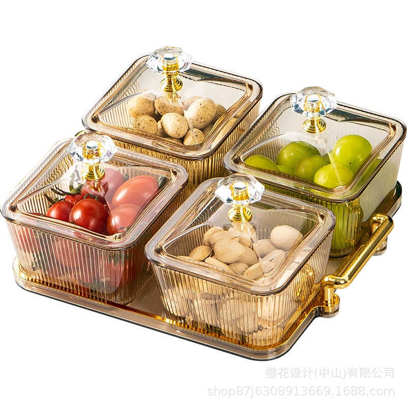 Amazon cross -border European -style coffee table family candy plate dried fruit box creative fruit disk storage multi -layer superimposed fruit plate