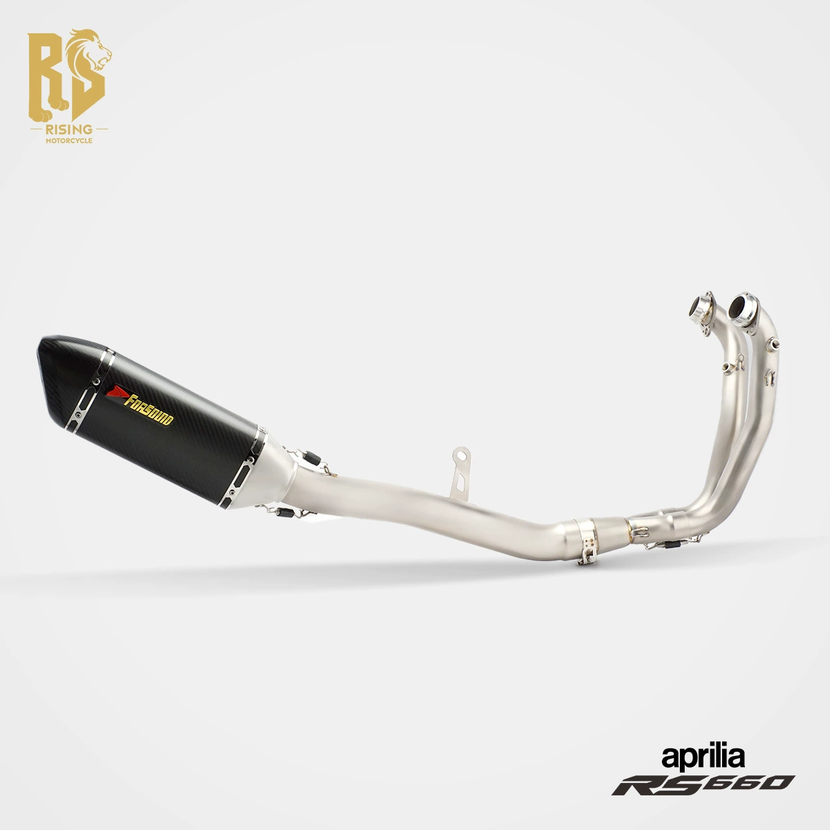 RS оригинальный подходит для мотоцикла Aprilia RS660, модифицированная выхлопная труба из титанового сплава, карбоновое волокно, полный срез.