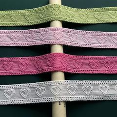 Bulk Lolita double-sided embroidery, heart cotton fabric edge, garment accessories DIY handmade accessories lace