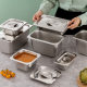 Stainless Steel Milk Tea Shop Small Material Fraction Box Food Grade Rectangular Square Plate with Lid Canteen Insulation Container Parts Basin