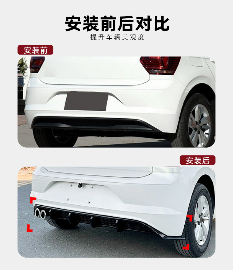 Rear Lip Spoiler Exterior Modification Accessories For Volkswagen Polo MK6 2018+