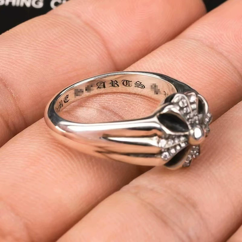 潮轩克罗心 Retro gemstone ring for men and women
