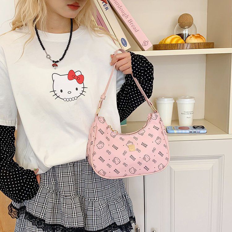 Kt Printed Women's New Classic Shoulder Bag Handbag Cute Underarm Bag Women's Wholesale Cross-Border