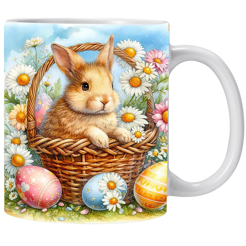 BUNNY rabbit Happy Easter Ceramic Coffee Mark Cup Resurrection…