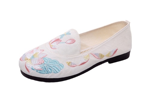 Jelly bottom jacquard cotton embroidered soft bottom hanfu folk embroidery shoes