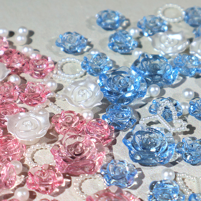 Transparent Rose Camellia Handmade Cream Glue Material DIY Card Brick Material Kit