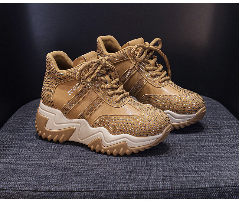 Giày sneaker nữ chunky đế dày phong cách hot girl, cổ điển năng động mùa đông 2025 — M2669 màu vàng một lớp lót trong, M2669 một lớp màu đen, M2669 màu đỏ một lớp bên trong, M2669 màu xám một lớp bên trong chi tiết 14