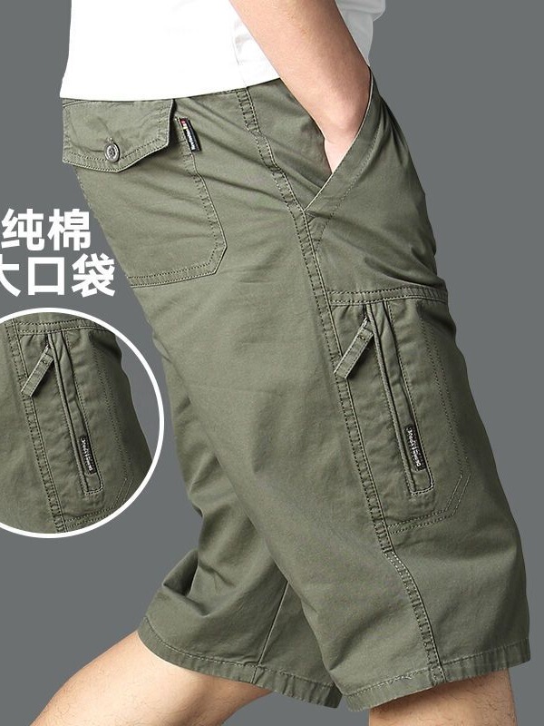 Middle-Aged Men's Loose-Fitting Large-Size Thin Shorts for Outdoor Wear, New Summer Style Pure Cotton Sports Pants for Middle-Aged and Elderly People