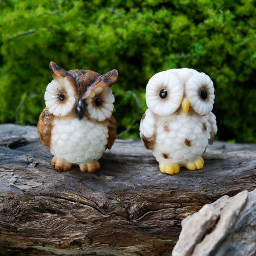 Owl resin small ornaments micro landscape decoration landscaping bonsai green plants creative cross-border gifts crafts moss