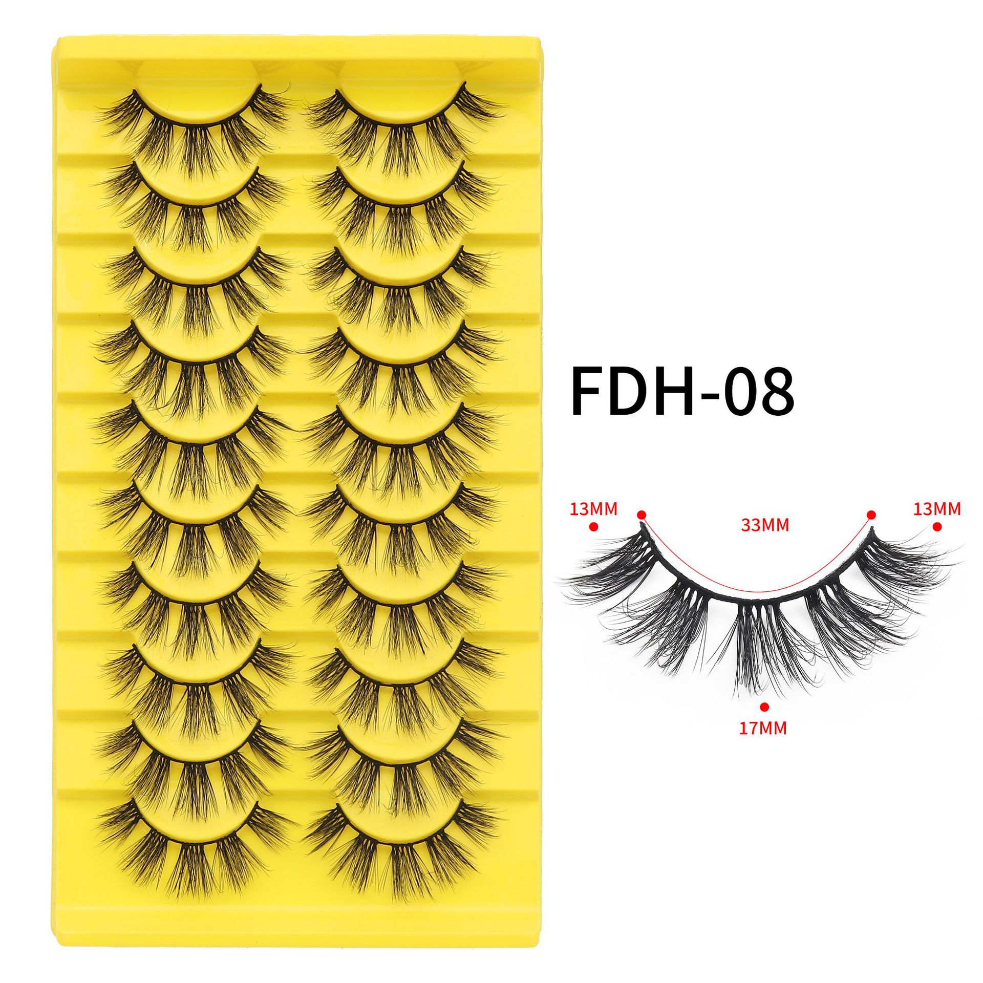 Fábrica al por mayor 10 pares de pestañas postizas 3D tridimensional multi-nivel segmentado pestañas gruesas suministro transfronterizo