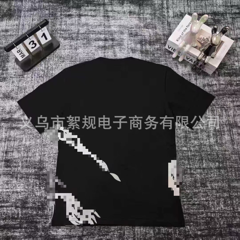 High-End Guangzhou Zhanma Three-Label Rider Print Trendy Brand T-Shirt in Stock, Light Luxury Fashion Short-Sleeve Round-Neck Top High-End Guangzhou Zhanma Three-Label Rider Print Trendy Brand T-Shirt in Stock, Light Luxury Fashion Short-Sleeve Round-Neck Top