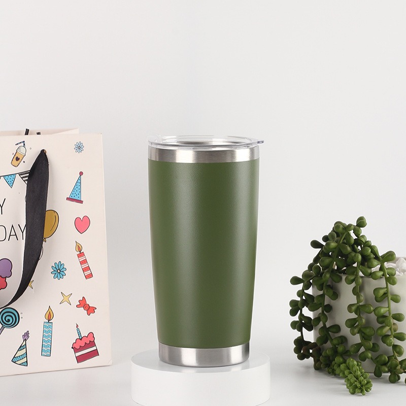 Taza de automóvil de color transfronterizo 304 taza de aislamiento de vacío de acero inoxidable de doble capa resistente a caídas portable de aislamiento de frío taza recta