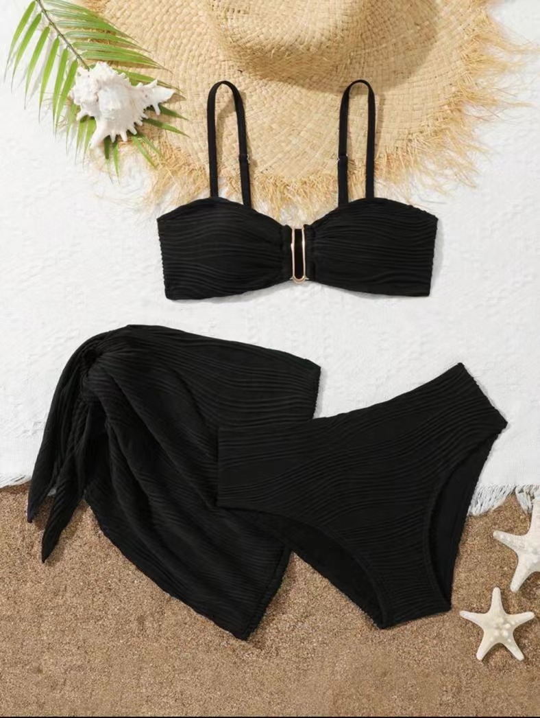 Set bikini donna costume da bagno tre pezzi asciugatura rapida_voghion.com