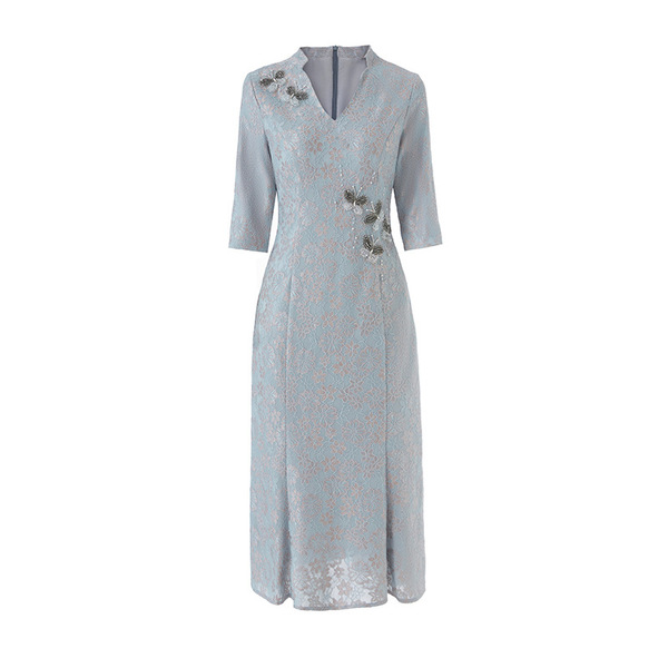 Long fashionable autumn elegant dress