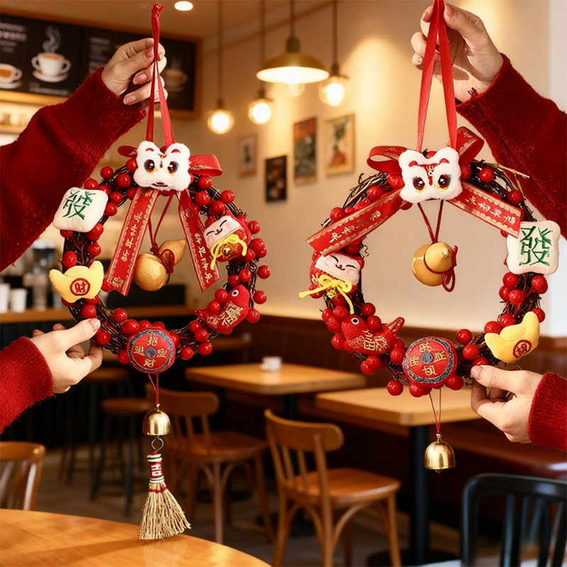 atmosphere festive fu character bell garland ornaments living room entrance bedroom door wall decoration wall pendant